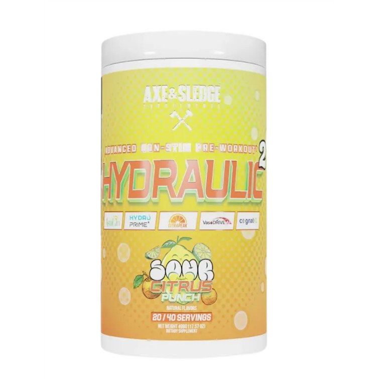 Hydraulic V2 Non-Stim Pre-Workout, Sour Citrus Punch - 498 grams